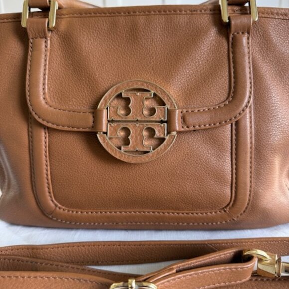Tory Burch Amanda Mini Satchel Brown Leather Shoulder Bag - Picture 3 of 11